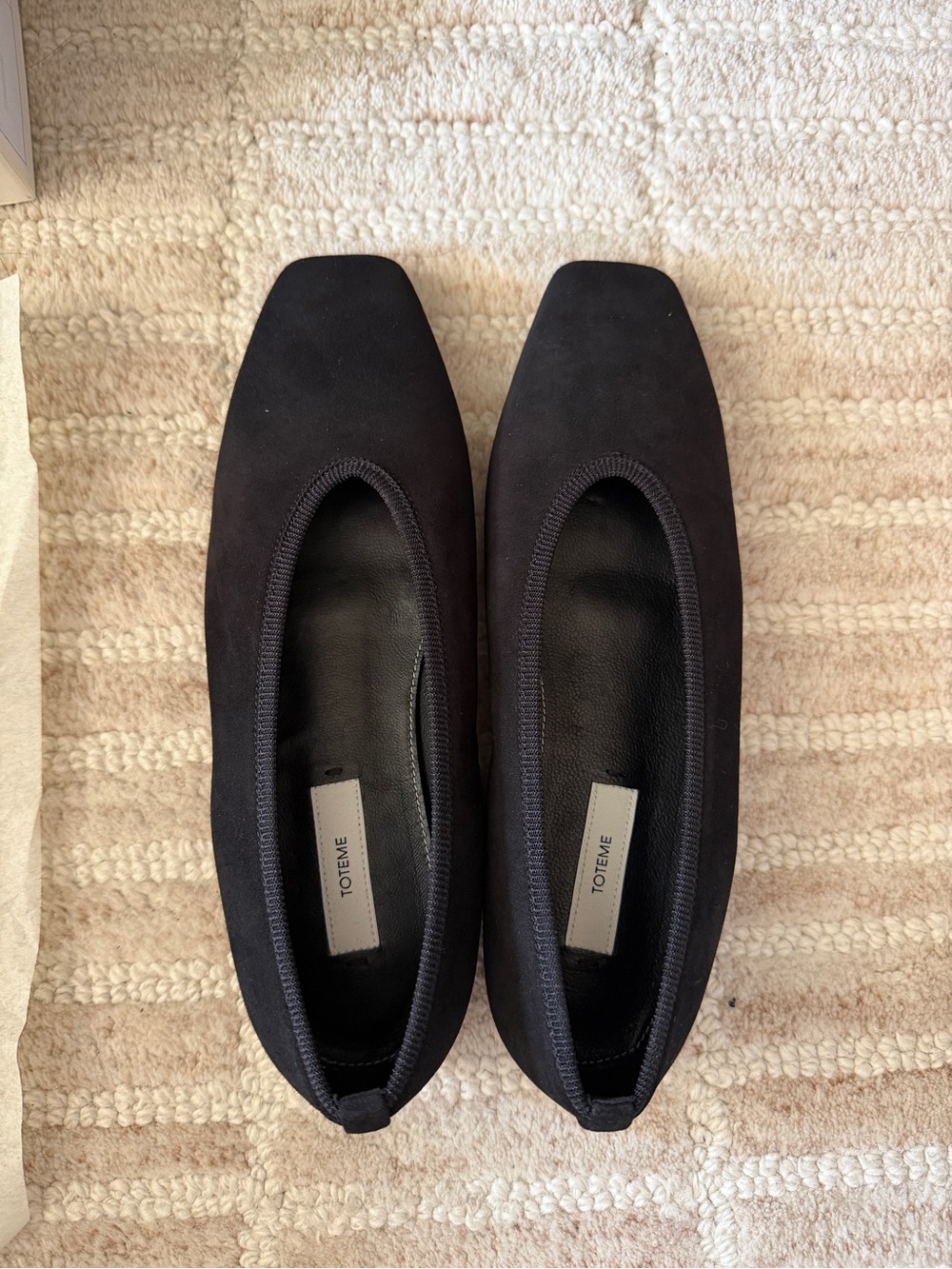 Toteme Black Square-Toe Ballet Flats